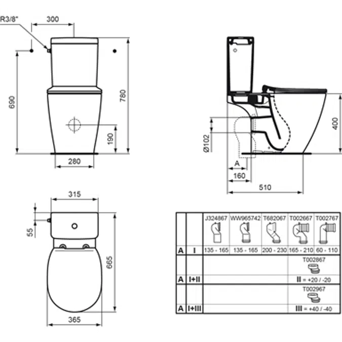 CONNECT C/C BOWL AB RS BXT WHITE IP