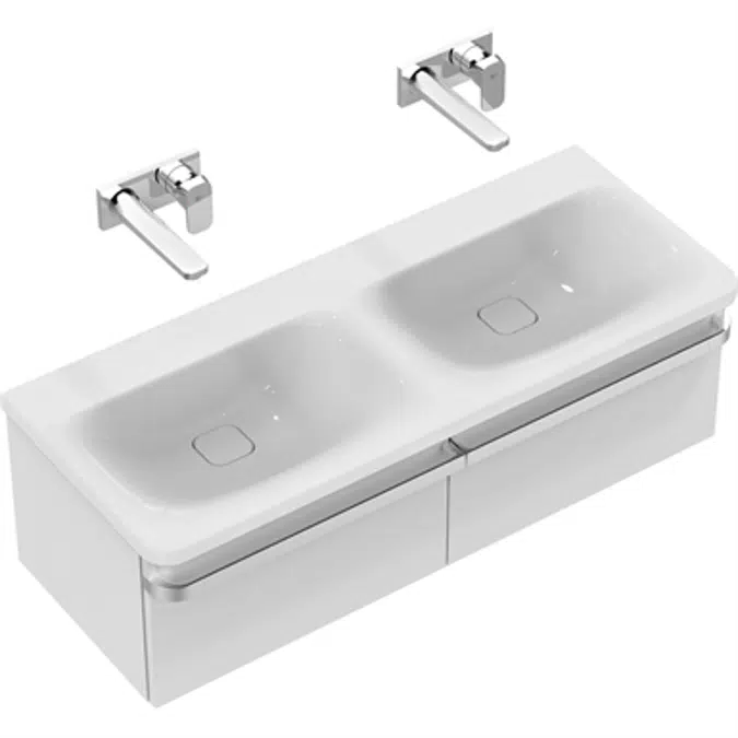 TONIC II double vanity basin 1215x490mm, no taphole, with overflow