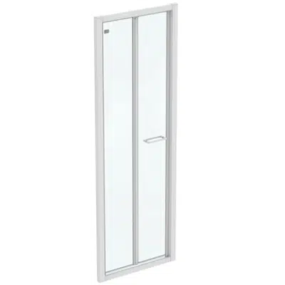 imagem para CONNECT 2 BIFOLD 70CM , DOOR WITHOUT HANDLE,  WHITE FRAME AND CLEAR GLASS