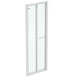 connect 2 bifold 70cm , door without handle,  white frame and clear glass