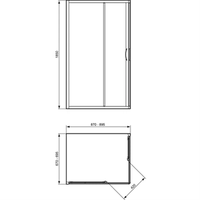 TIPICA A  Shower Enclosure 70X90 TSP SIL.BR