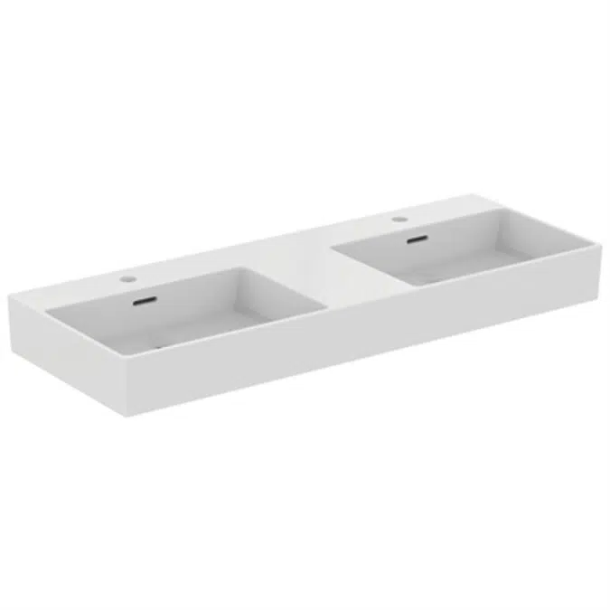 extra 120cm double washbasin with  1 tap hole per basin