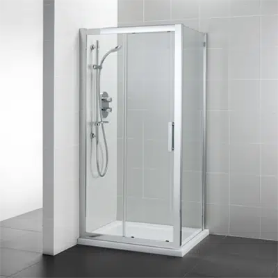 Image for Synergy 1200mm Slider Door, IdealClean Clear Glass, Bright Silver Finish