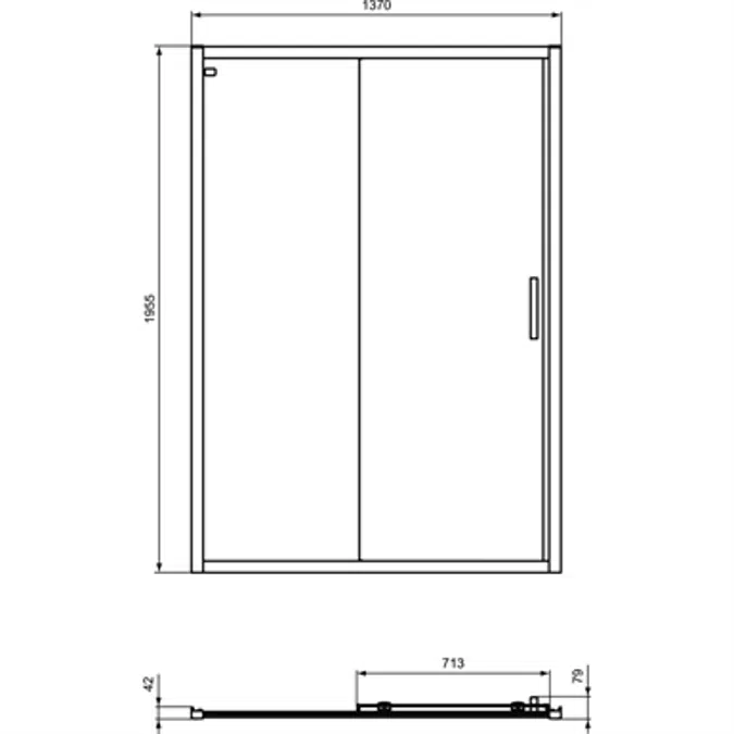 CONNECT 2 SLIDER DOOR 140 CLEAR GLASS