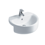concept sphere 55cm semi-countertop washbasin, 1 taphole