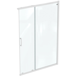 connect 2 corner / entry 140 , door without handle,  white frame and clear glass