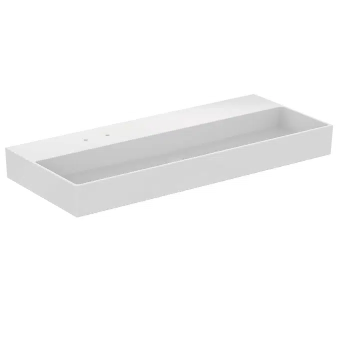 SOLOS basin 120x50cm (2TH on left side of tapdeck), available in glossy white and glossy black finishes