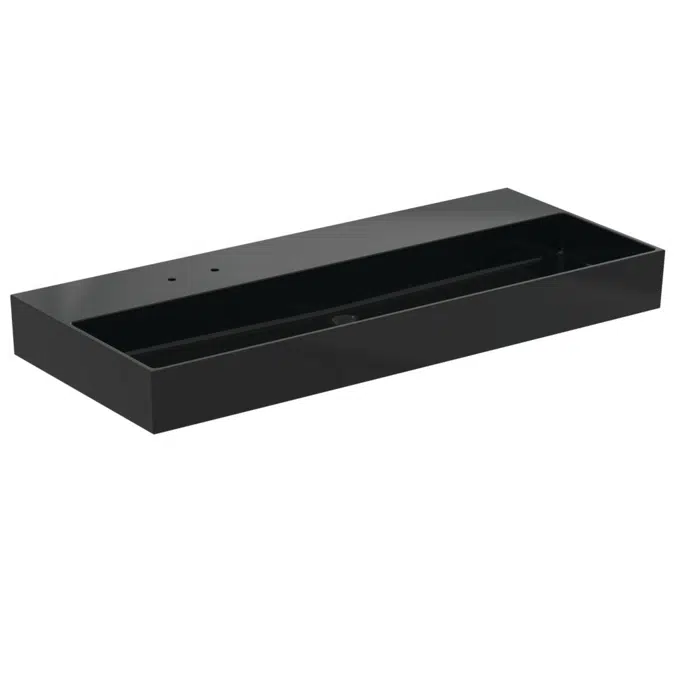 SOLOS basin 120x50cm (2TH on left side of tapdeck), available in glossy white and glossy black finishes