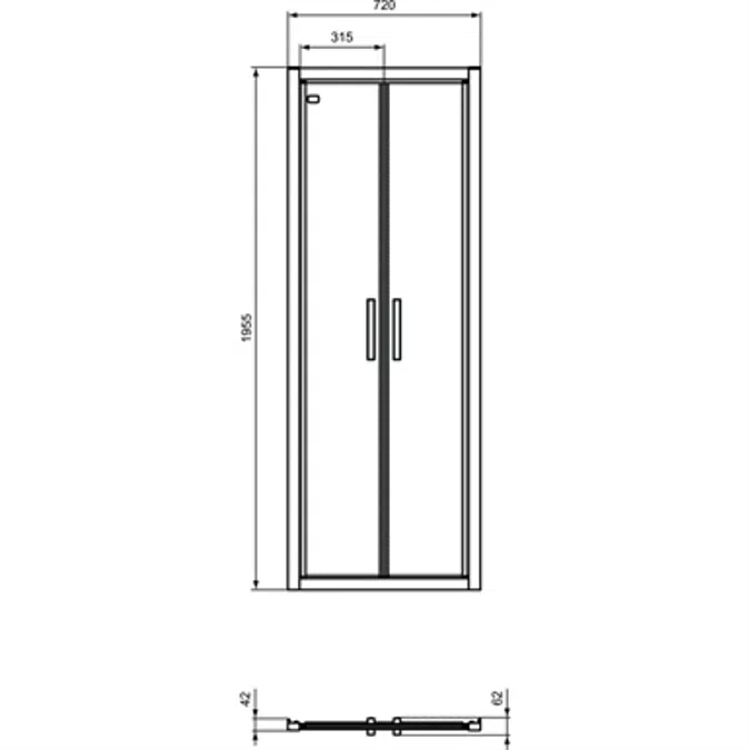 CONNECT 2 SALOON DOOR 75 CLEAR GLASS BRIGHT SILVER FINISH