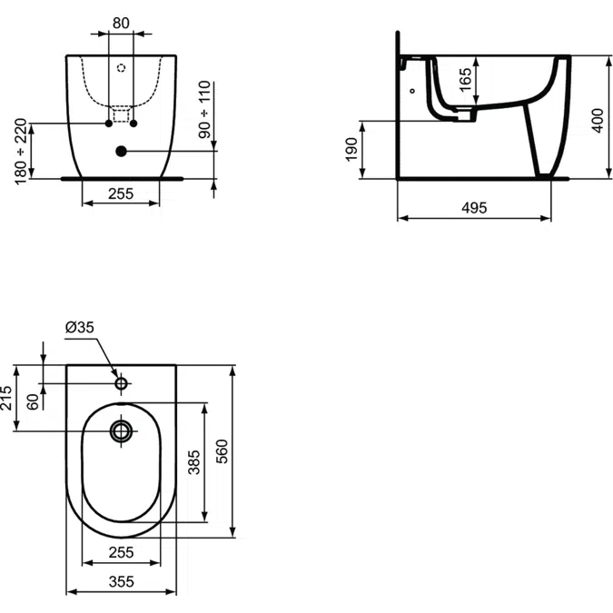 Blend Curve Back to Wall Bidet