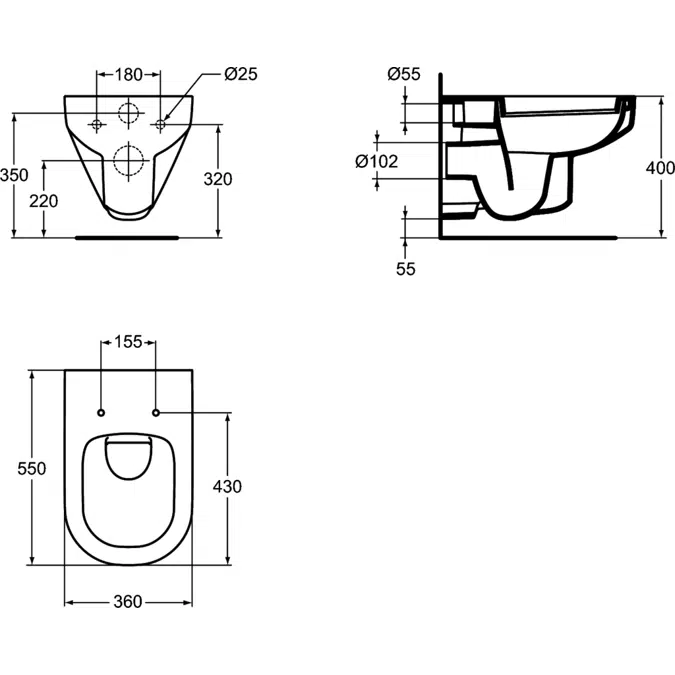 PLAYA TOILET PAN WITH DOUCHE