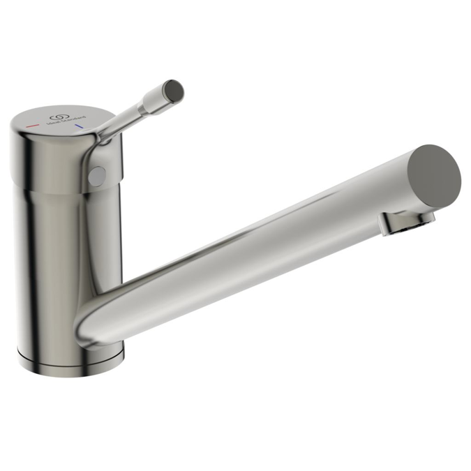 Ceralook Single lever sink mixer rim- mounted with low attached soldered tubular spout
