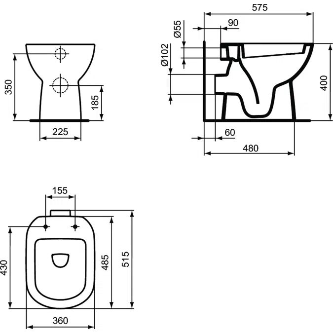 I.life A single bowl horzontal outlet white