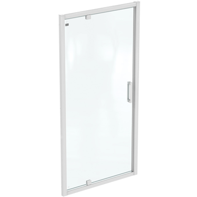 Obrázek pro CONNECT 2 PIVOT 100CM , DOOR WITHOUT HANDLE,  WHITE FRAME AND CLEAR GLASS