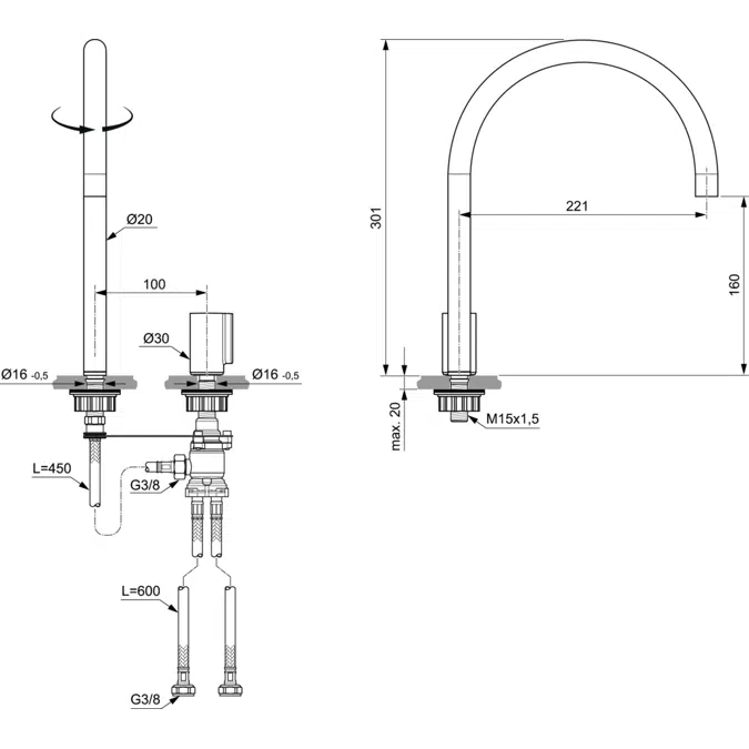 Solos Sequential Basin Mixer Round Spout