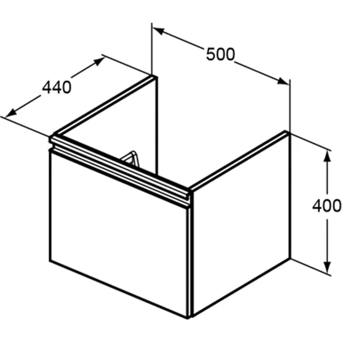 TESI MAVONE VTY UNIT 50X44 GLS WHT 1DRWR