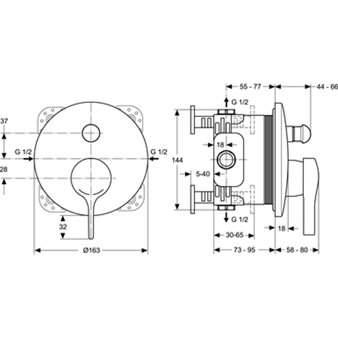 MELANGE build-in bath shower lever operated