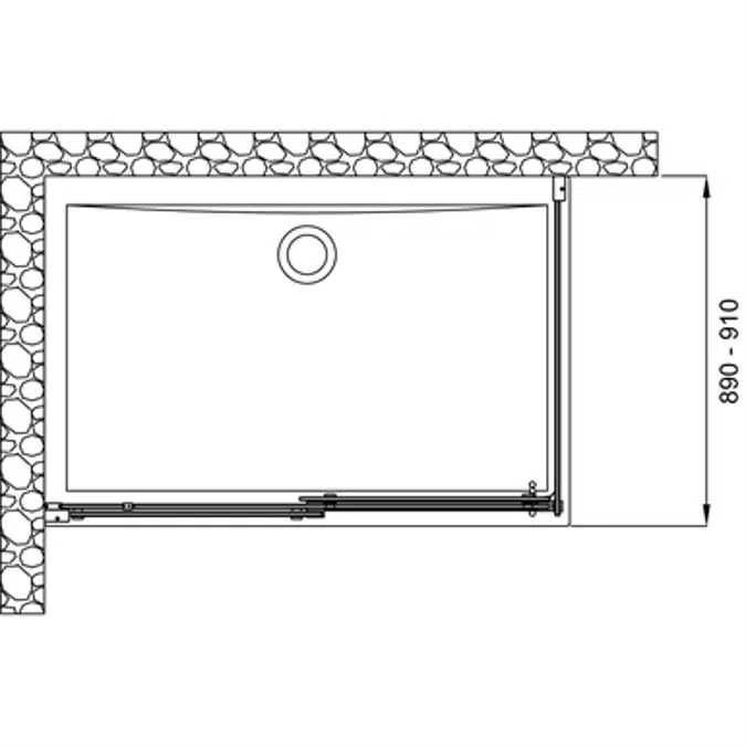 MAGNUM SIDE PANEL RH 90 RECT BRIGHT SILV