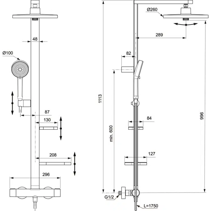 CERATHERM ALU+ SHR SYS TH 2F 260MM UK, RO