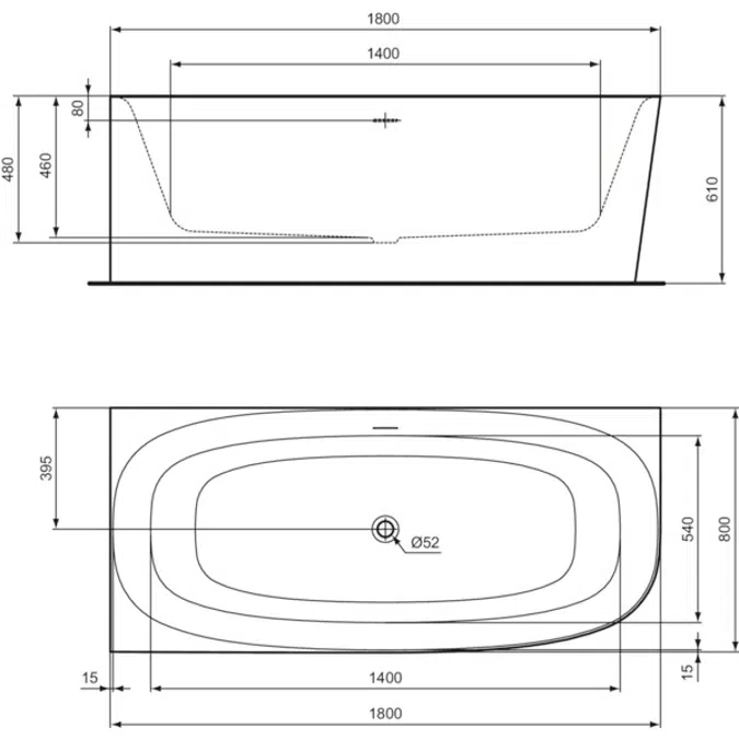 DEA WALL ASY 180X80 WHITE LF