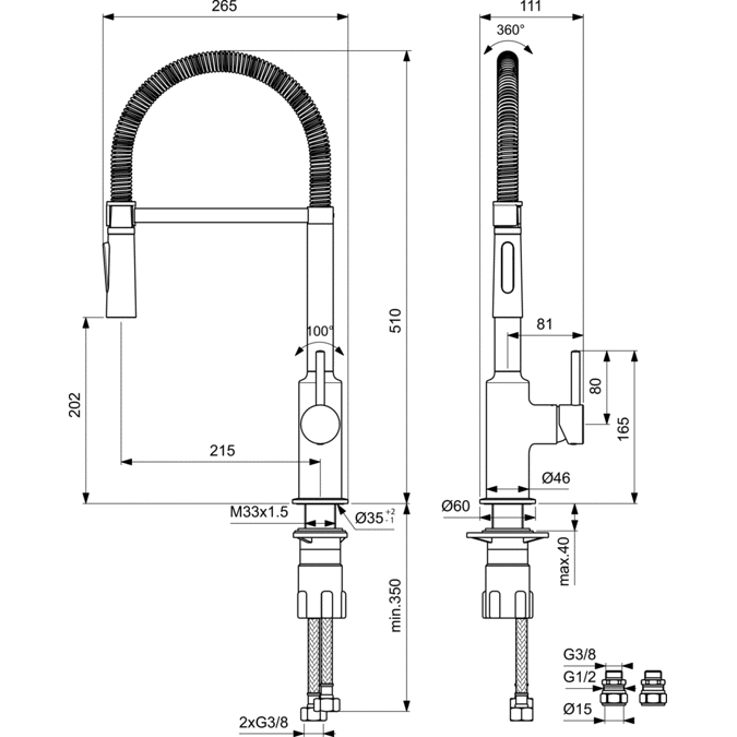 Ceralook Single lever sink mixer semi pro