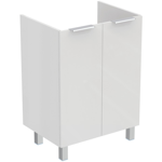 basin unit 60x44 2 drs in glossy white, mid grey, natural oak, flint hickory
