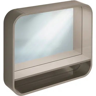 Image for DEA MIRROR 800 GLS WHT FRAMED SHELF&LED