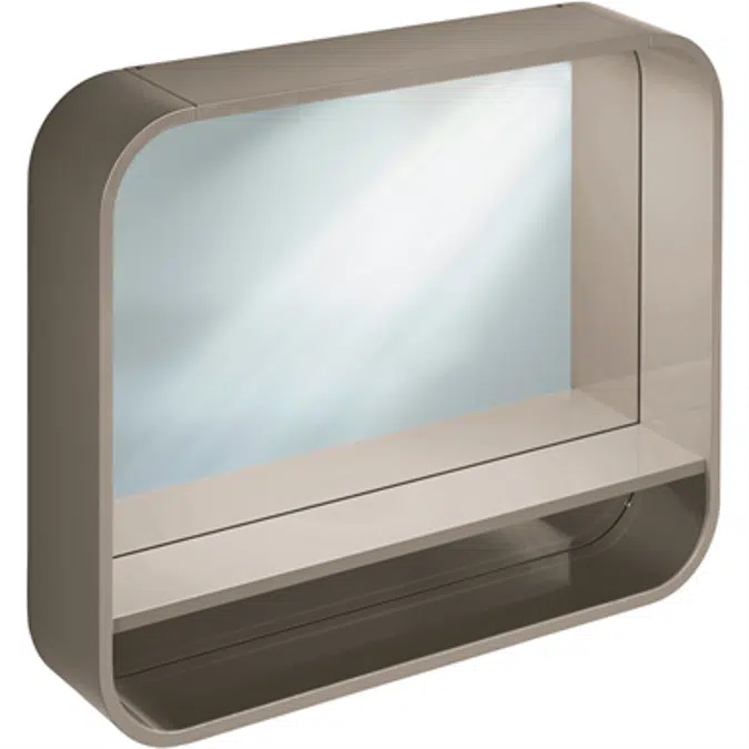 DEA MIRROR 800 GLS WHT FRAMED SHELF&LED
