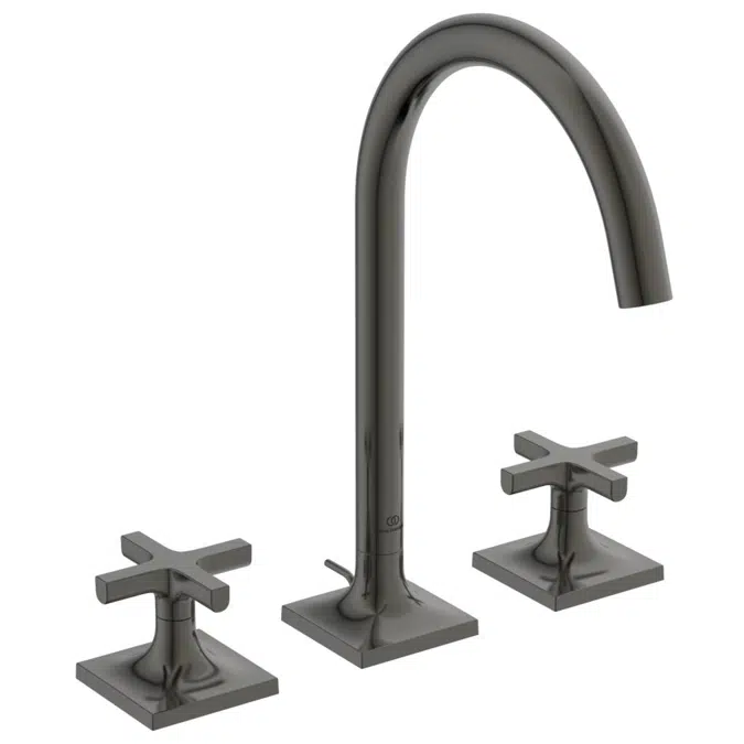 JOY NEO 3 HOLE BASIN DUAL CONTROL WITH CROSS HANDLES AND POP-UP WATE.