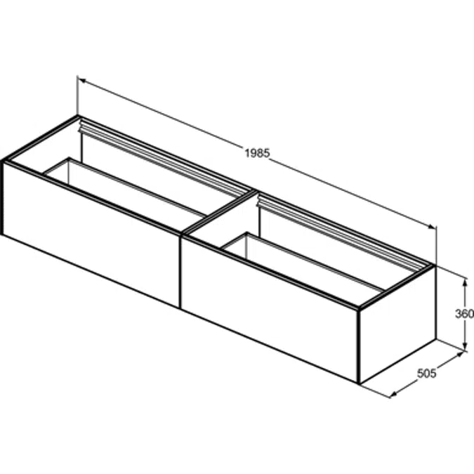 Conca BSN UN 200X50X37 2 DR  NOWTOP  WHMT