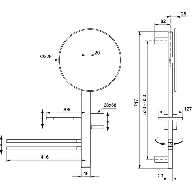 ALU+ ACC BAR M/700 MIR/320 TOW 2S RO