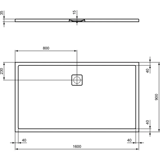 ULTRA FLAT EVO SHT 160X90 RECT