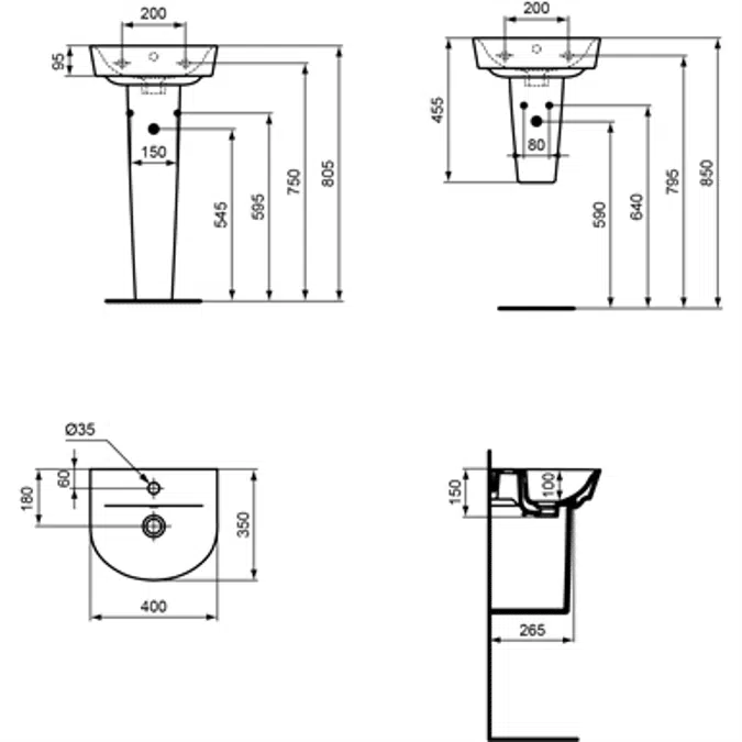 CONNECT AIR Lave-mains 40 x 35 cm