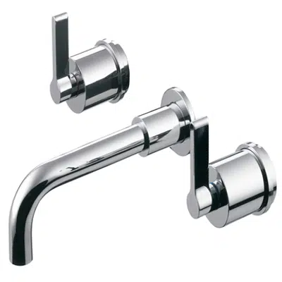 Immagine per Silver Basin Mixer 3 Hole Wall Mounted Dual Control 150mm Projection Spout