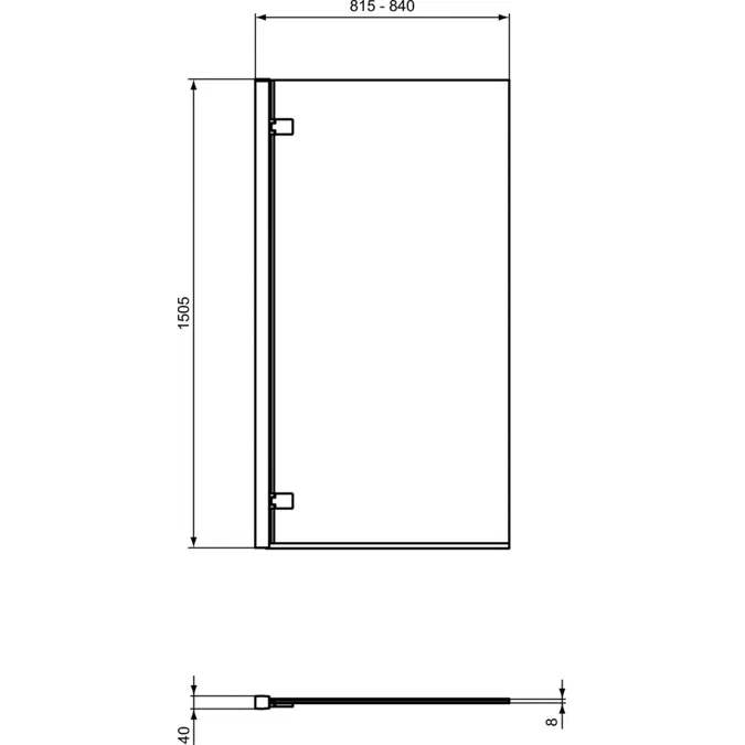 I.LIFE&nbsp;BATH SCREEN 815 MM LEFT ANGLE