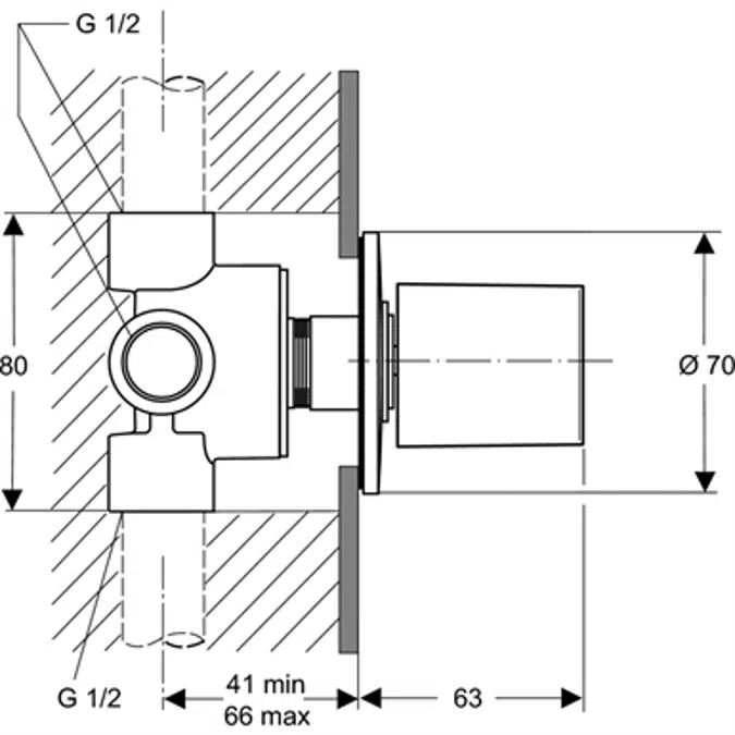 DIVERTER 3-WAY BUILT-IN KIT1