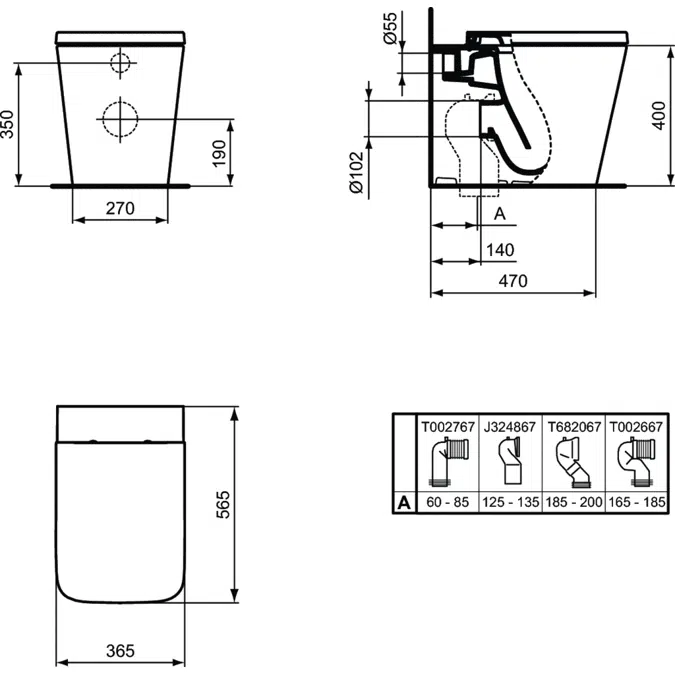 Blend Cube back to wall Aquablade WC Bowl