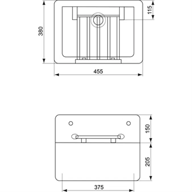 SERVICE SINK 46X38 WHITE + GRID