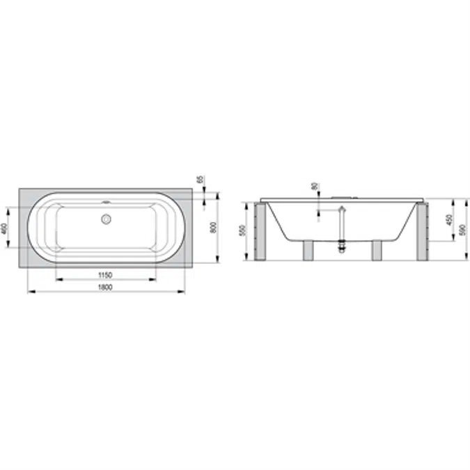 ACTIVE Bath OVAL 180x80mm OVAL, White, IG