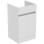 basin unit 50x44 2 drs fs in glossy white, mid grey, natural oak, flint hickory