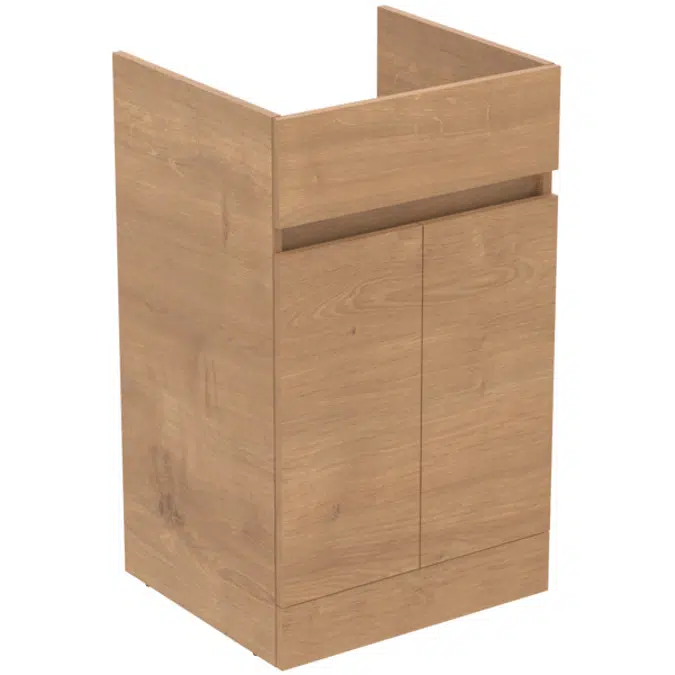 BASIN UNIT 50x44 2 DRS FS IN GLOSSY WHITE, MID GREY, NATURAL OAK, FLINT HICKORY
