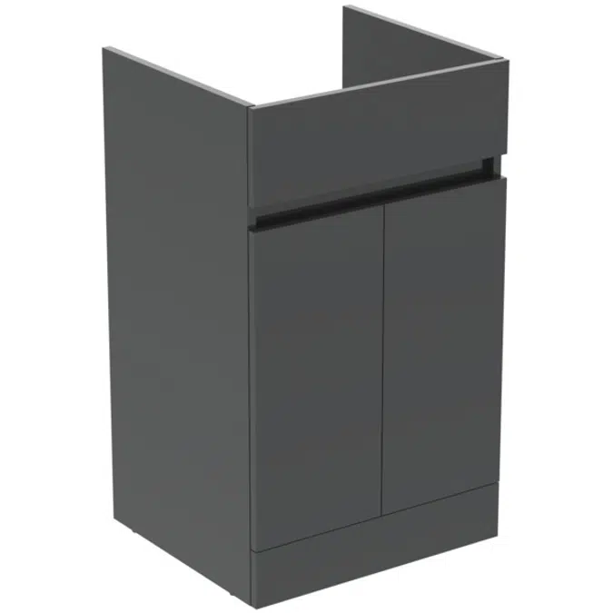 BASIN UNIT 50x44 2 DRS FS IN GLOSSY WHITE, MID GREY, NATURAL OAK, FLINT HICKORY