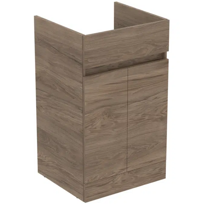 BASIN UNIT 50x44 2 DRS FS IN GLOSSY WHITE, MID GREY, NATURAL OAK, FLINT HICKORY