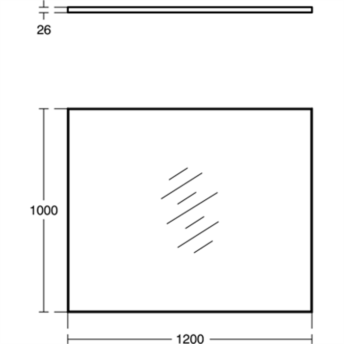 M+L MIRROR LOW H 120X100