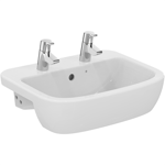 p_tempo 55cm semi-countertop washbasin, 2 tapholes