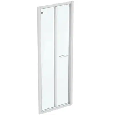 kuva kohteelle CONNECT 2 BIFOLD 75CM , DOOR WITHOUT HANDLE,  WHITE FRAME AND CLEAR GLASS