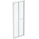 connect 2 bifold 75cm , door without handle,  white frame and clear glass