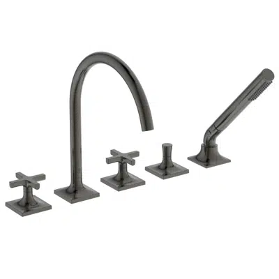 Image for JOY NEO 5-HOLE BATH & SHOWER DUAL CONTROL RIM MOUNTED  WITH CROSS HANDLES AND SPOUT