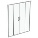 connect 2 slider door 160 clear glass bright silver finish