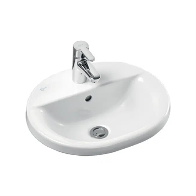 Concept Oval 48cm Countertop Washbasin 1 Taphole